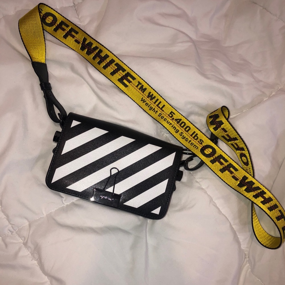 Off White Mini binder clip crossbody